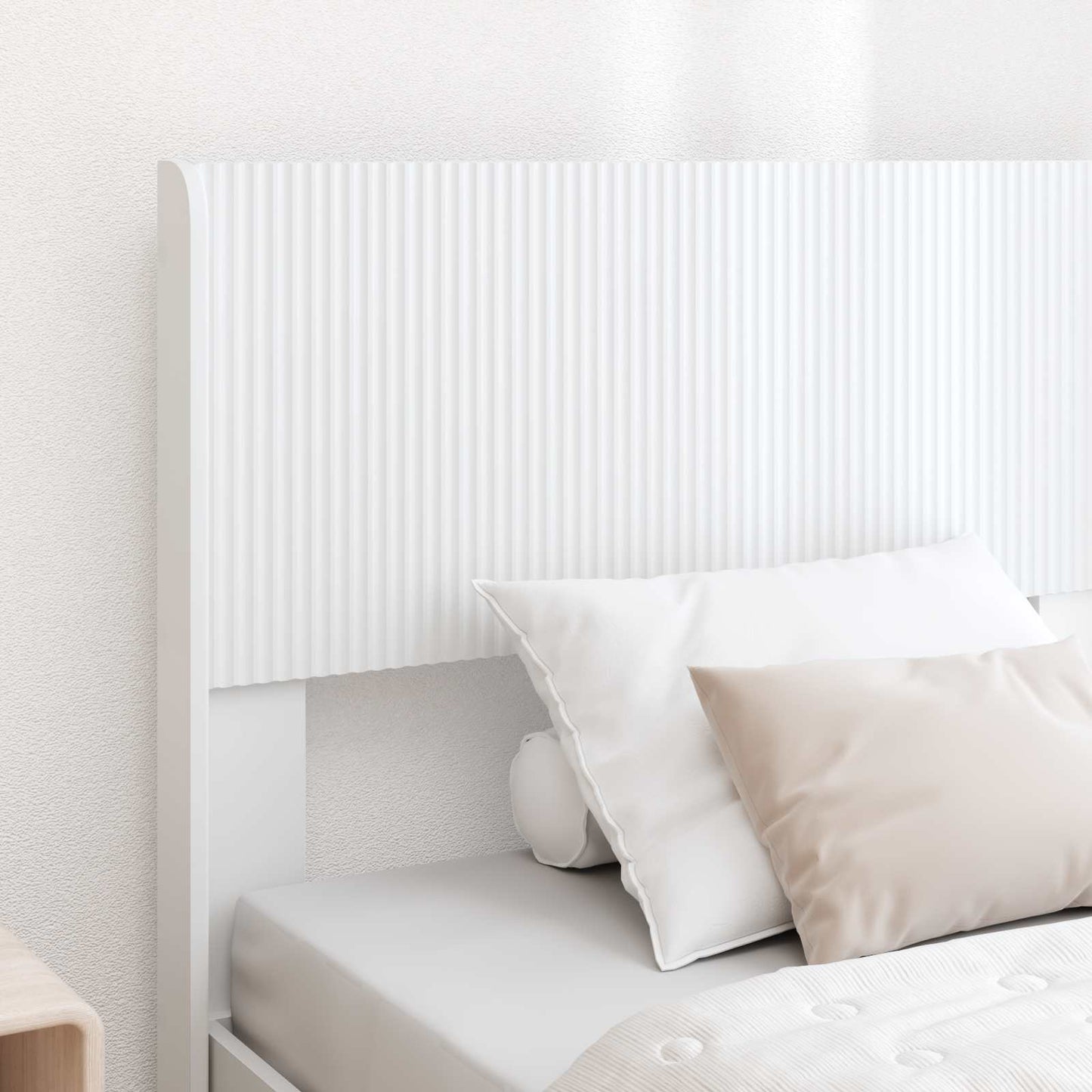 Struttura del letto con stoccaggio e testata Bianco 75 x 190 cm | homemem39