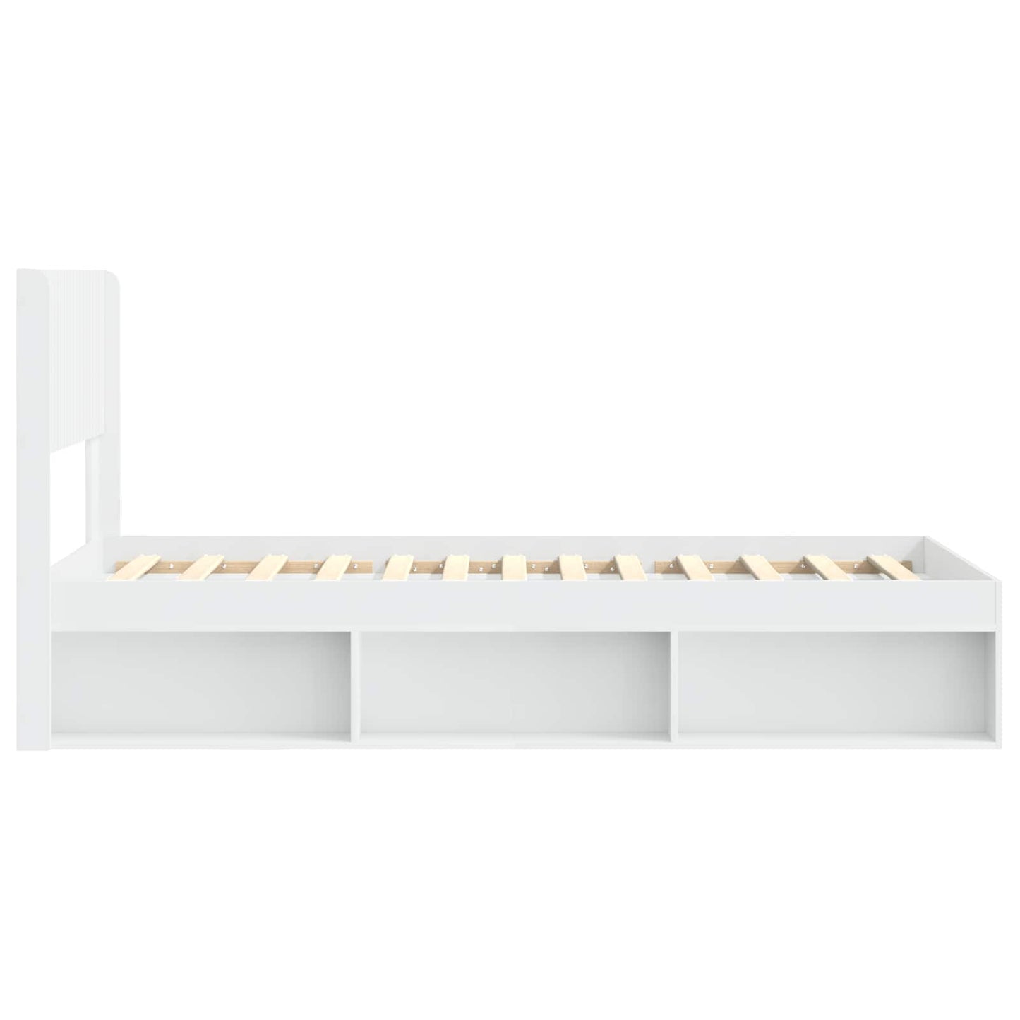 Struttura del letto con stoccaggio e testata Bianco 75 x 190 cm | homemem39