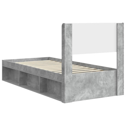 Struttura del letto con stoccaggio e testata Grigio Cemento | homemem39