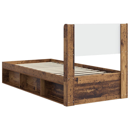 Struttura del letto con stoccaggio e testata Legno antico | homemem39