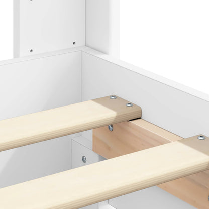 Struttura del letto con stoccaggio e testata Bianco | homemem39
