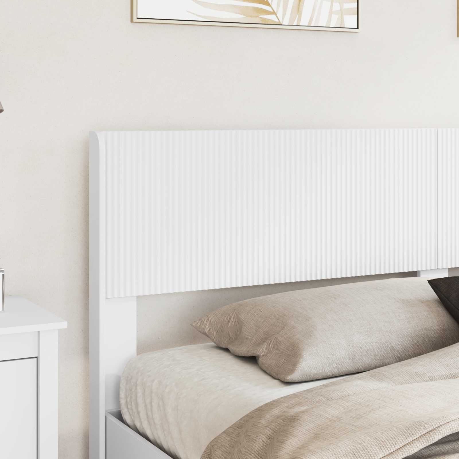 Struttura del letto con stoccaggio e testata Bianco | homemem39
