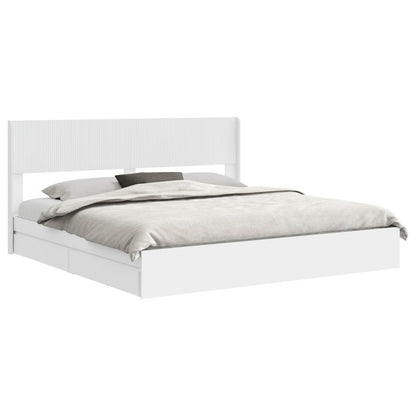 Struttura del letto con stoccaggio e testata Bianco | homemem39
