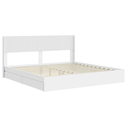 Struttura del letto con stoccaggio e testata Bianco | homemem39