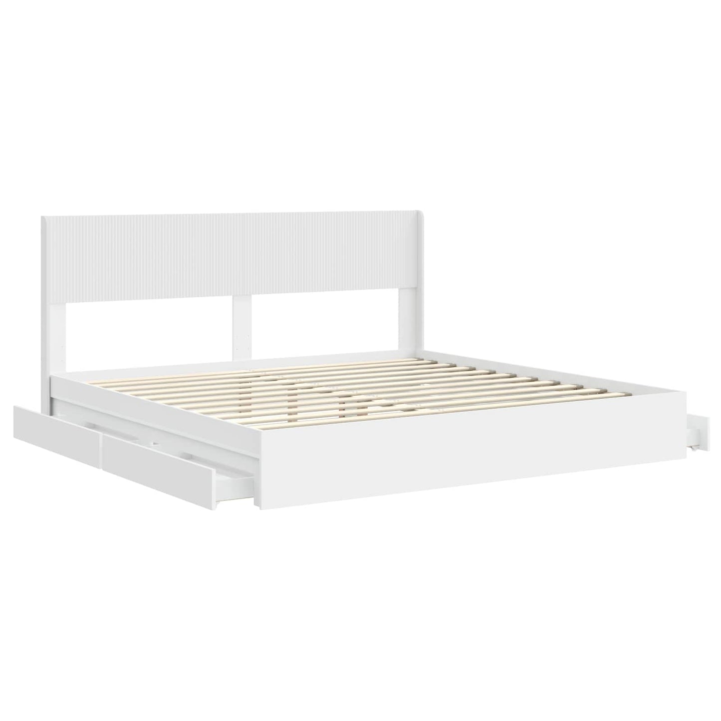 Struttura del letto con stoccaggio e testata Bianco | homemem39