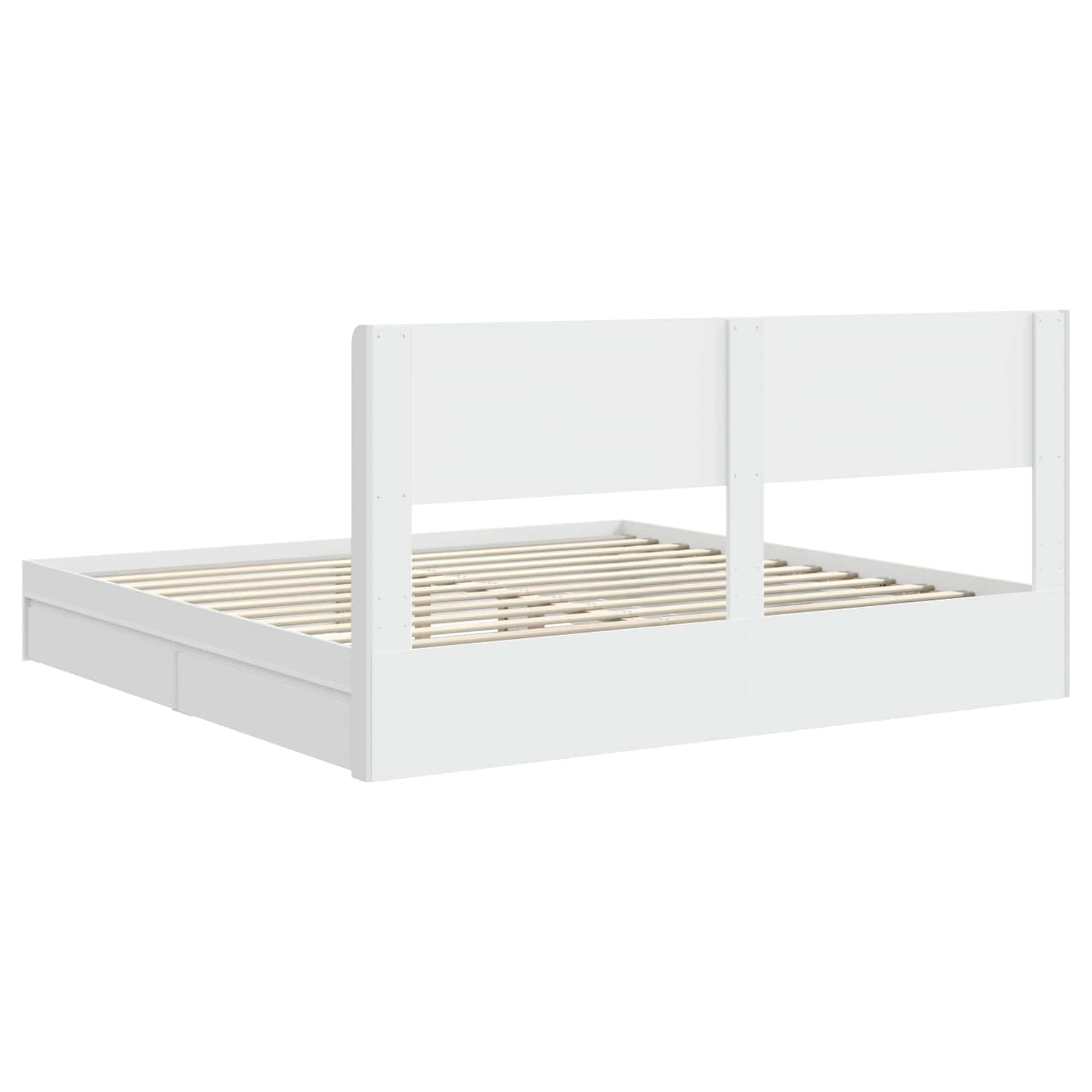 Struttura del letto con stoccaggio e testata Bianco | homemem39