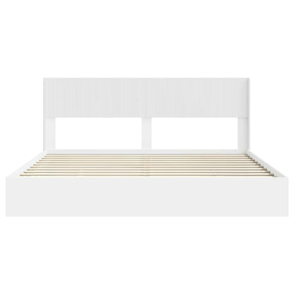 Struttura del letto con stoccaggio e testata Bianco | homemem39