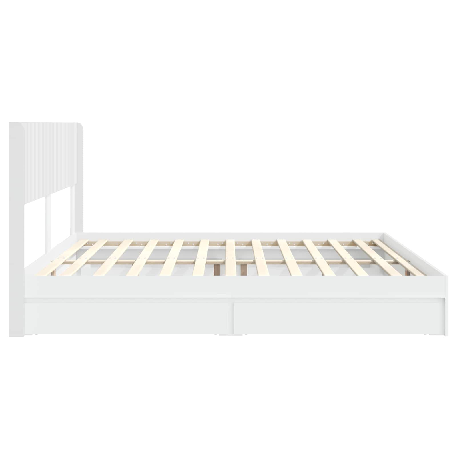 Struttura del letto con stoccaggio e testata Bianco | homemem39