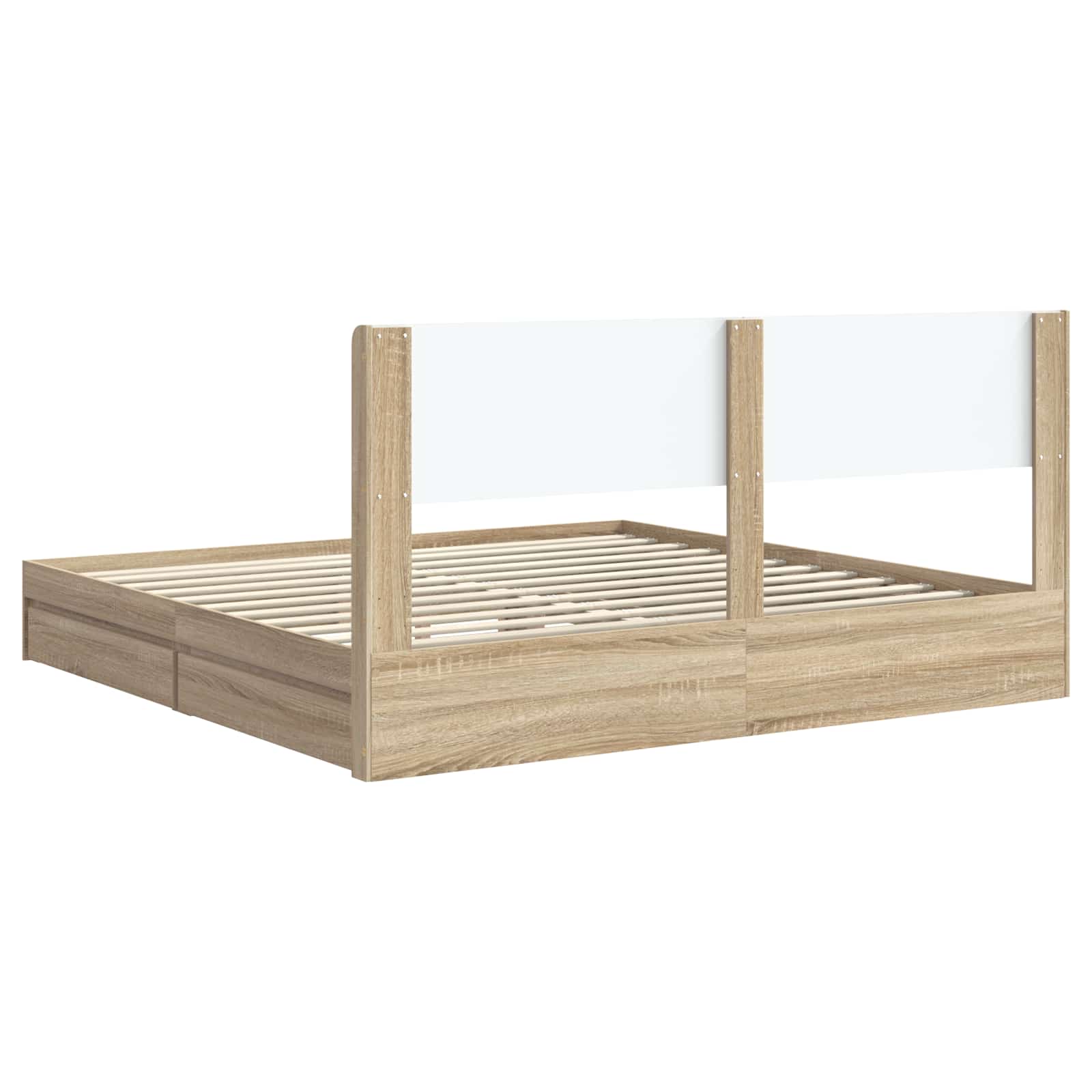 Struttura del letto con stoccaggio e testata Rovere Sonoma | homemem39