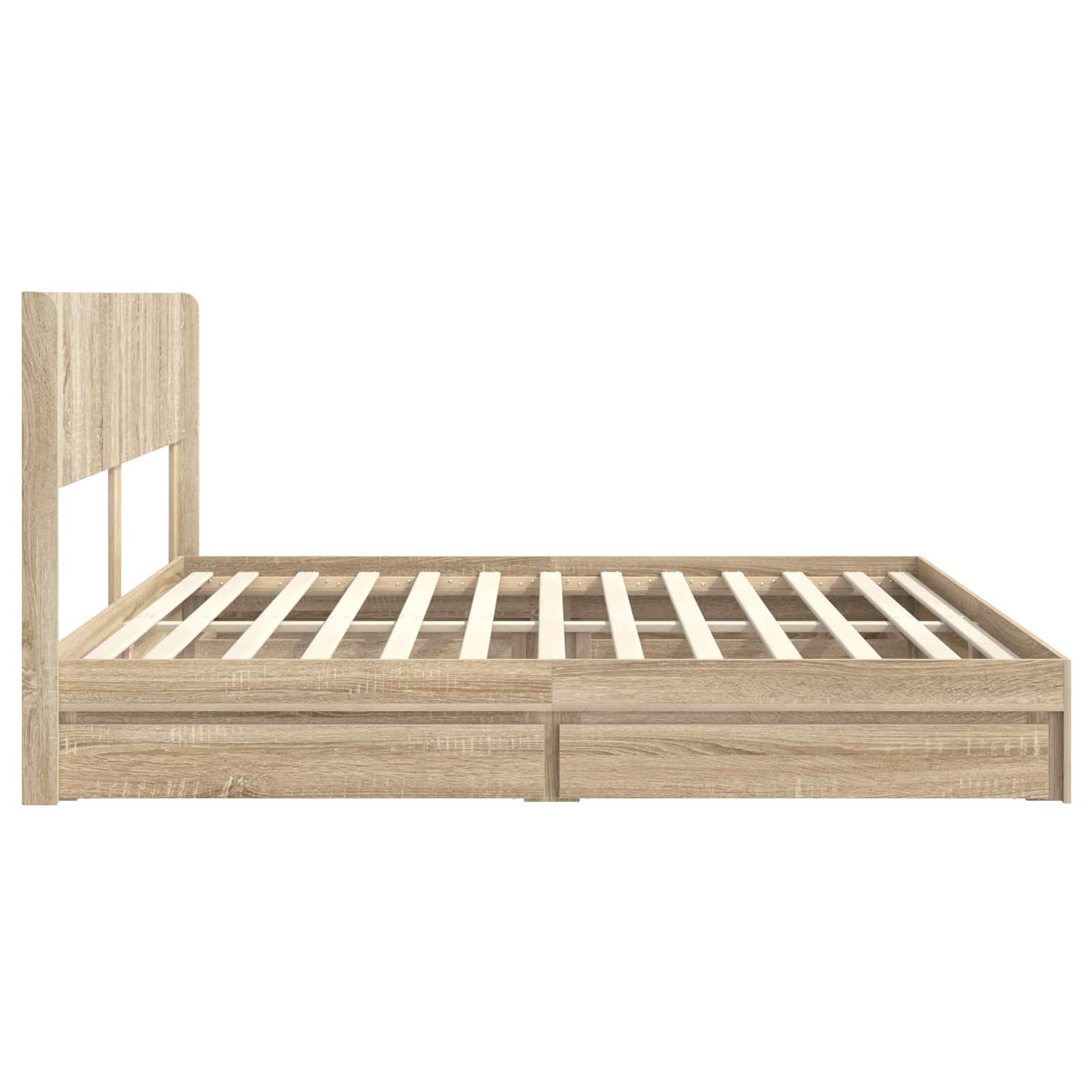 Struttura del letto con stoccaggio e testata Rovere Sonoma | homemem39