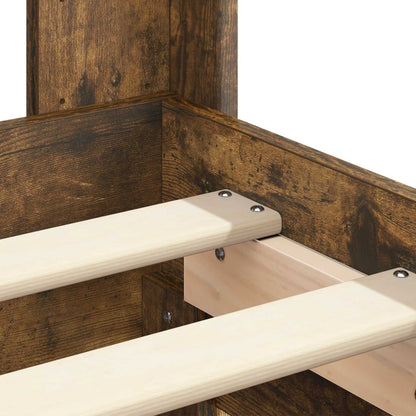 Struttura del letto con stoccaggio e testata Rovere Fumo | homemem39
