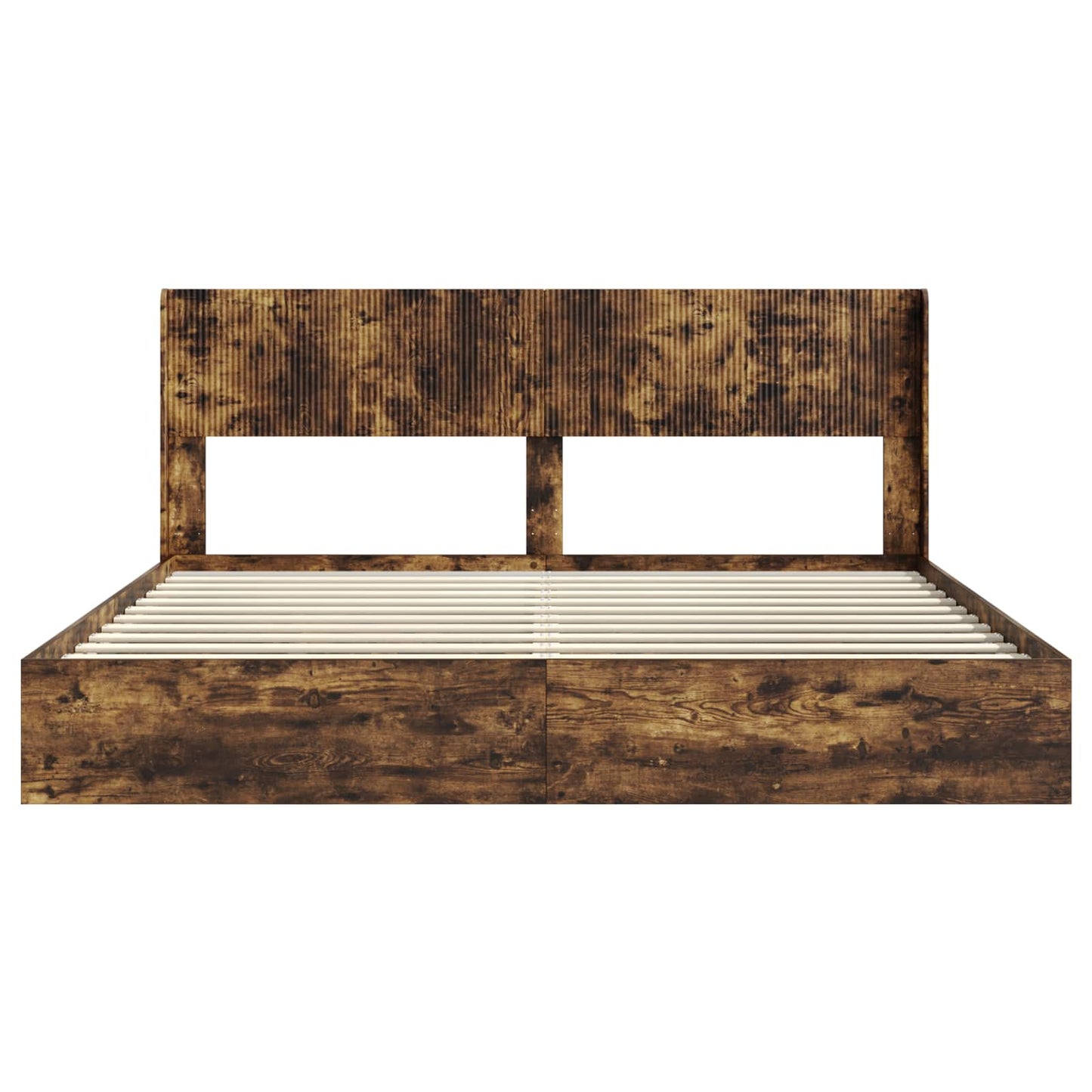 Struttura del letto con stoccaggio e testata Rovere Fumo | homemem39