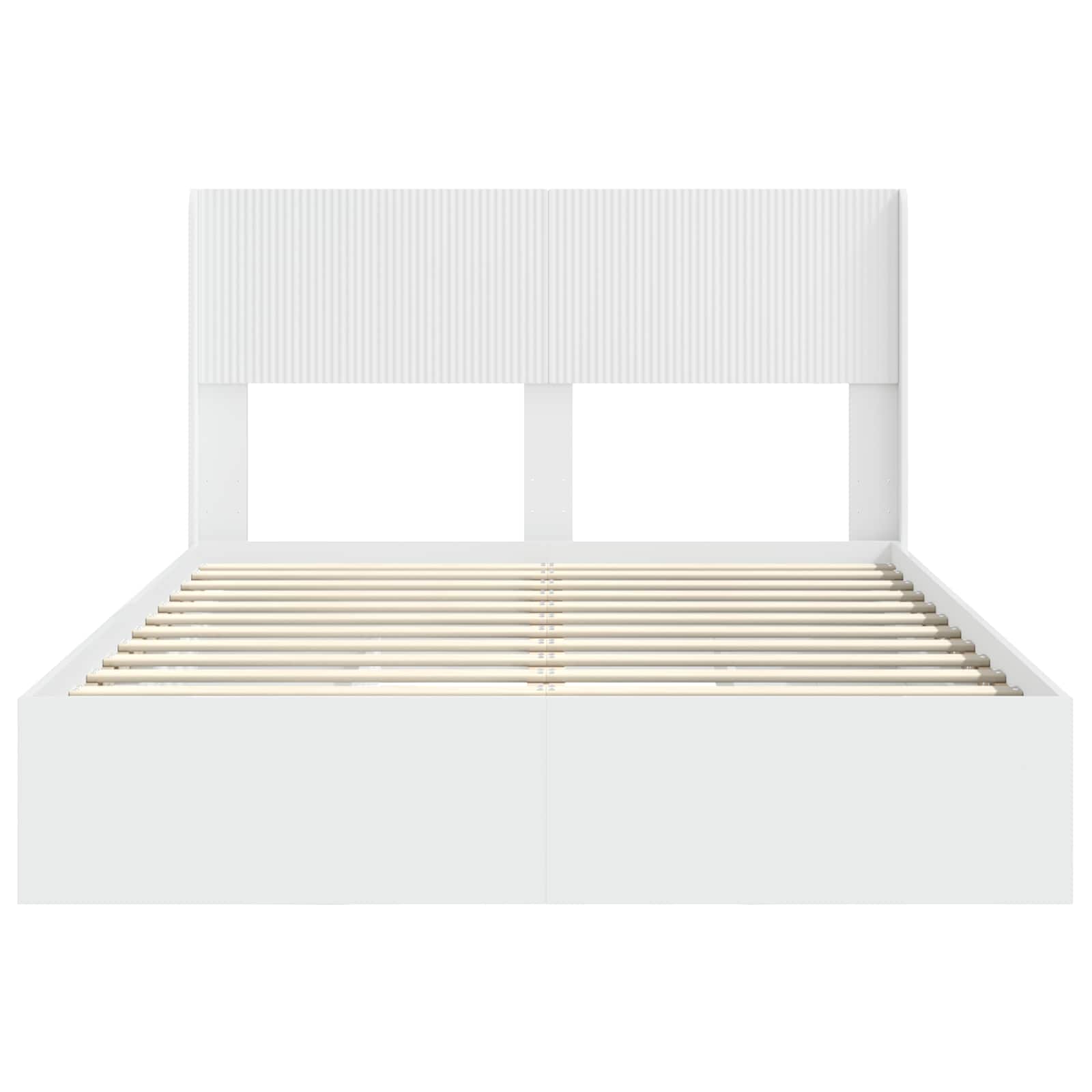 Struttura del letto con stoccaggio e testata Bianco | homemem39