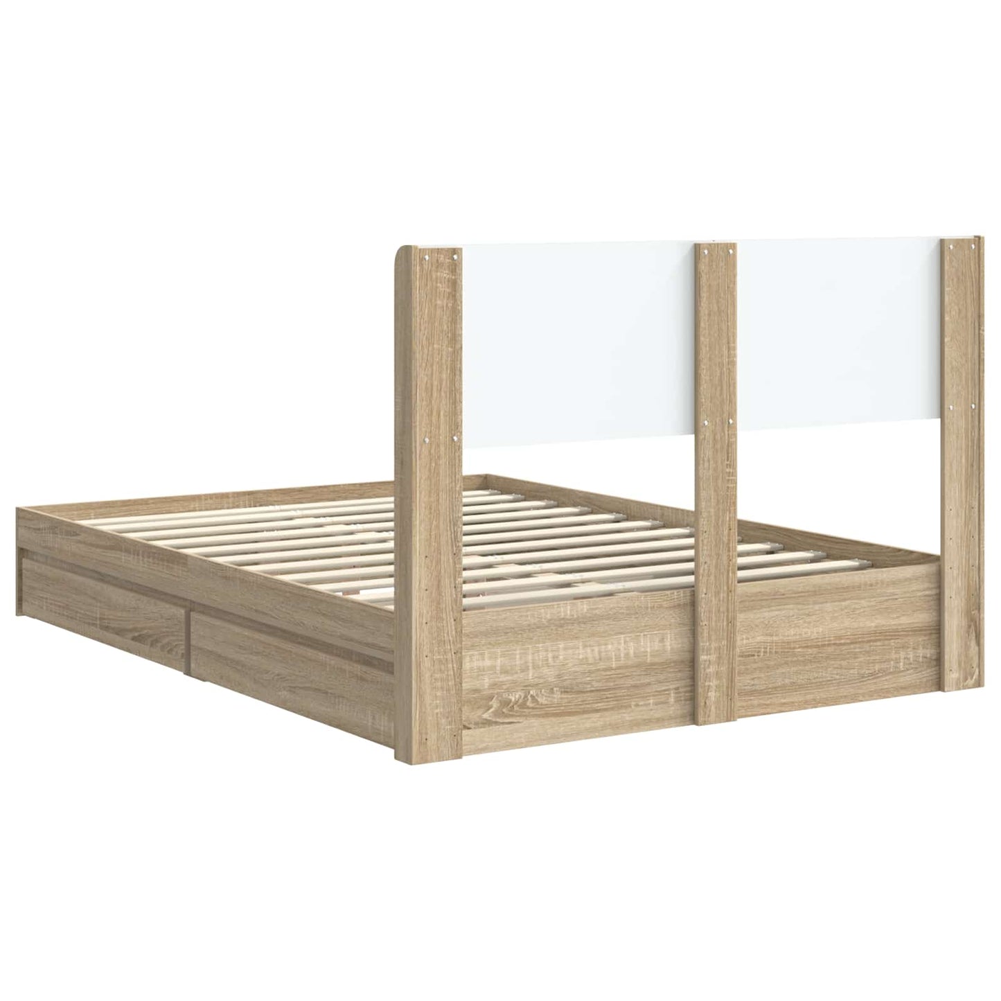 Struttura del letto con stoccaggio e testata Rovere Sonoma | homemem39