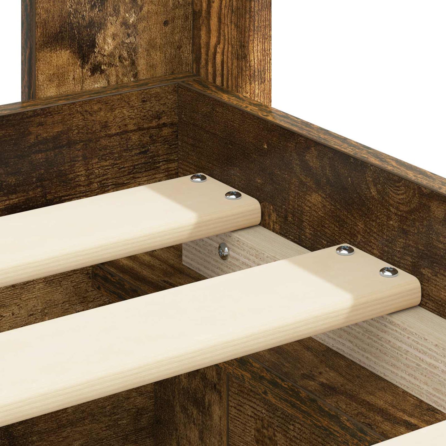 Struttura del letto con stoccaggio e testata Rovere Fumo | homemem39