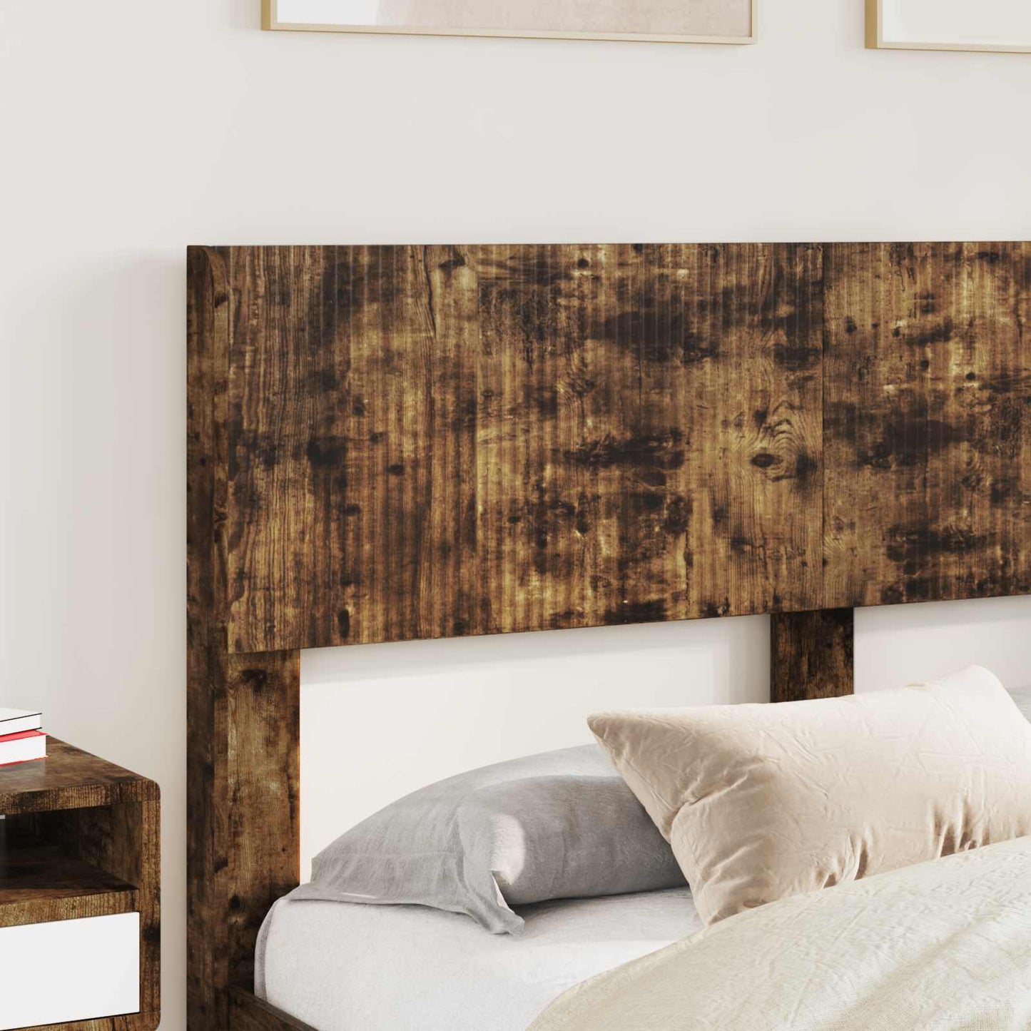 Struttura del letto con stoccaggio e testata Rovere Fumo | homemem39