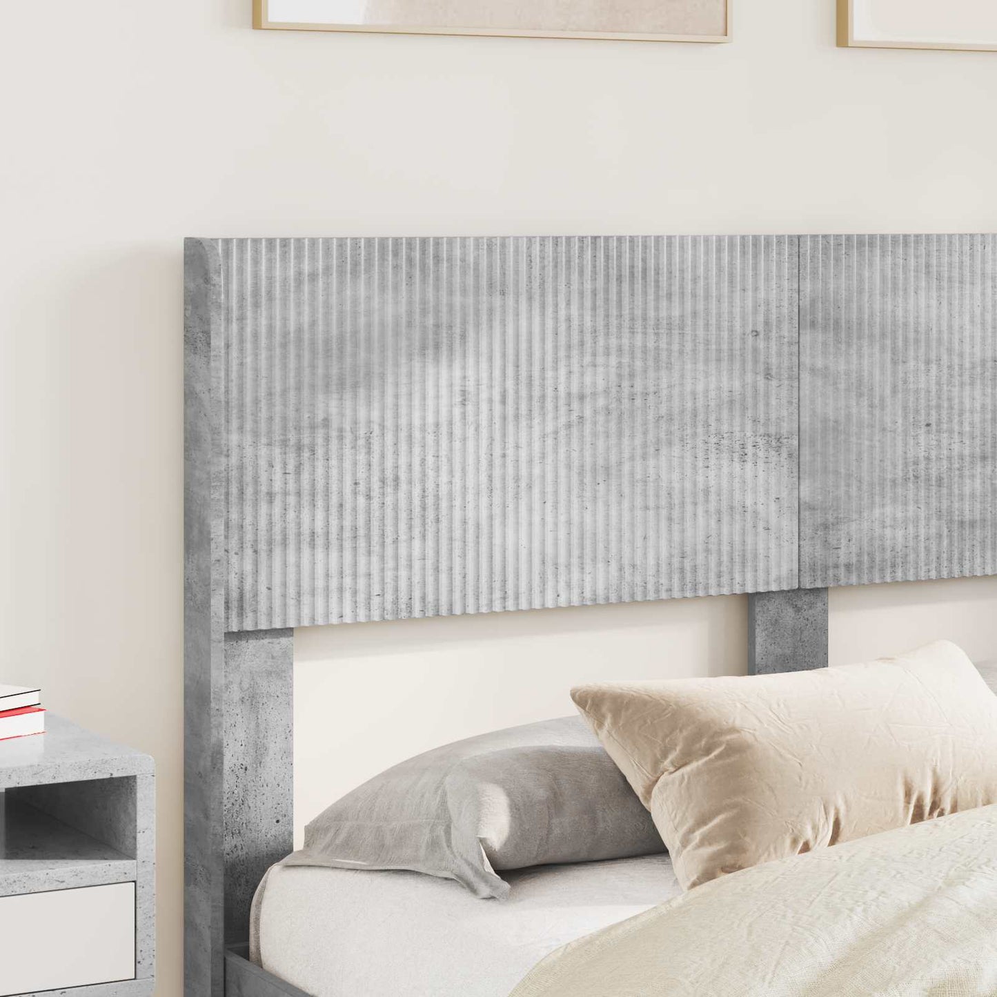 Struttura del letto con stoccaggio e testata Grigio Cemento | homemem39