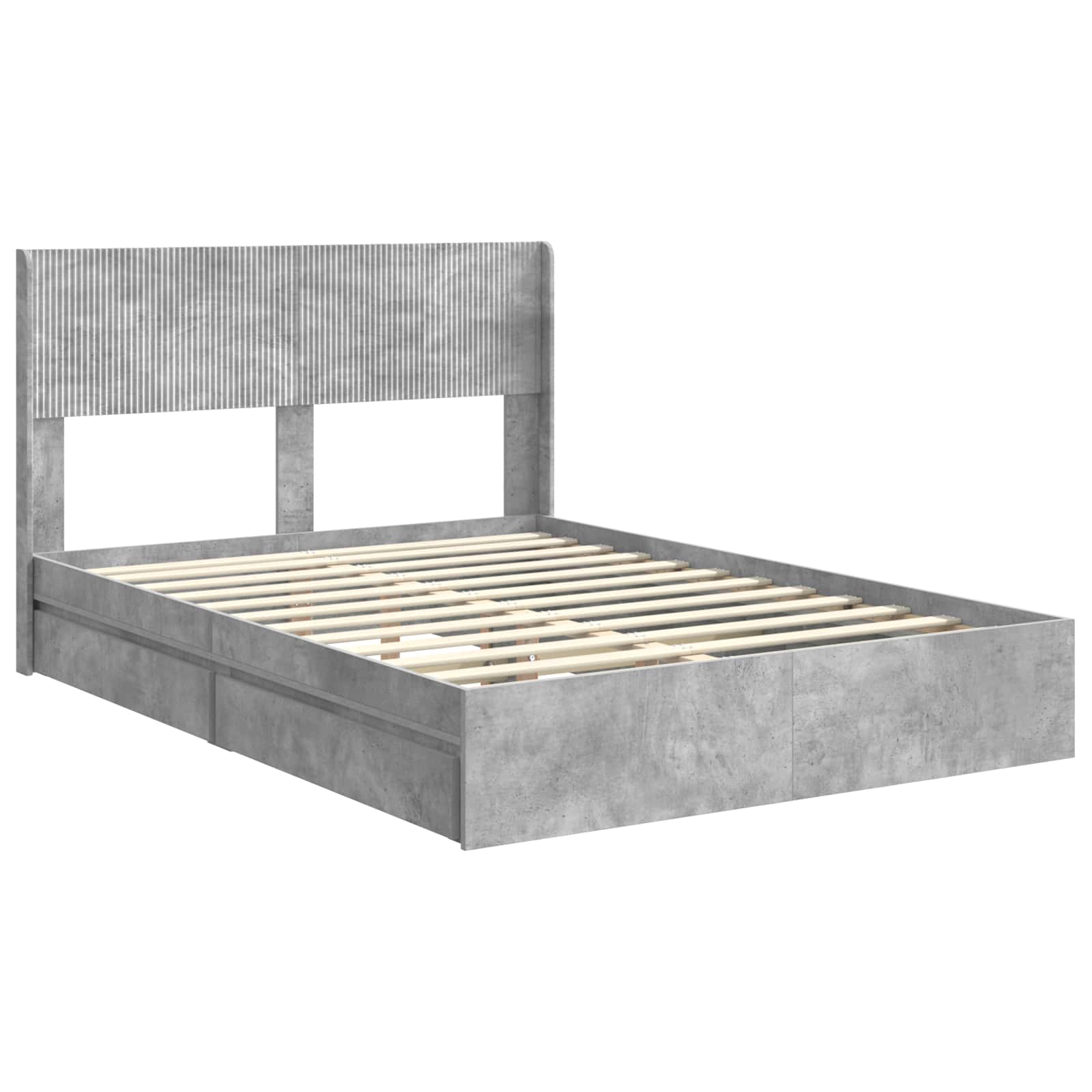 Struttura del letto con stoccaggio e testata Grigio Cemento | homemem39