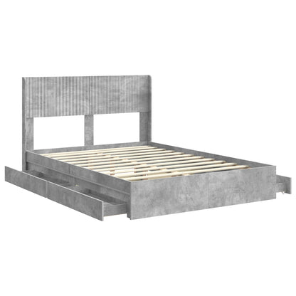 Struttura del letto con stoccaggio e testata Grigio Cemento | homemem39