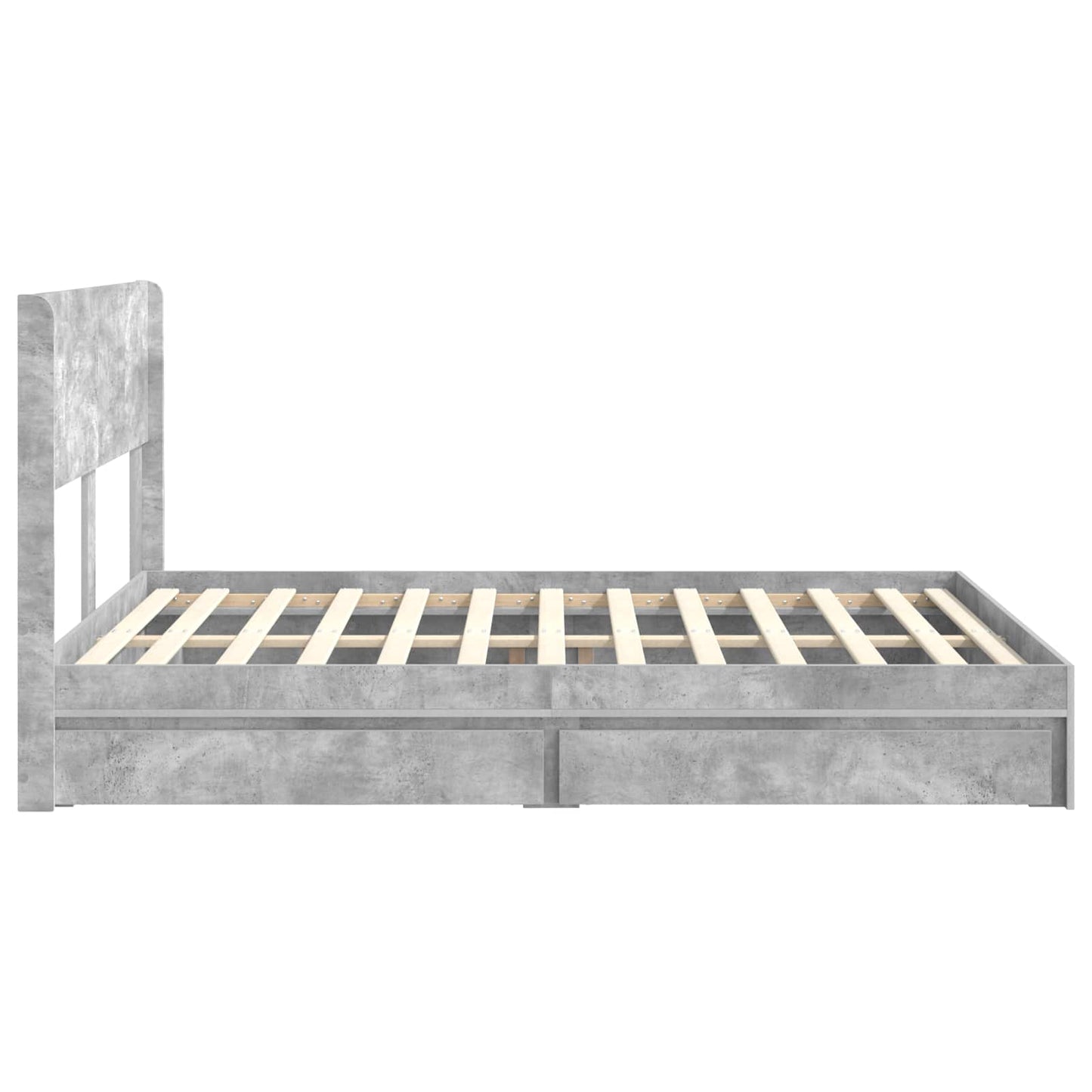 Struttura del letto con stoccaggio e testata Grigio Cemento | homemem39