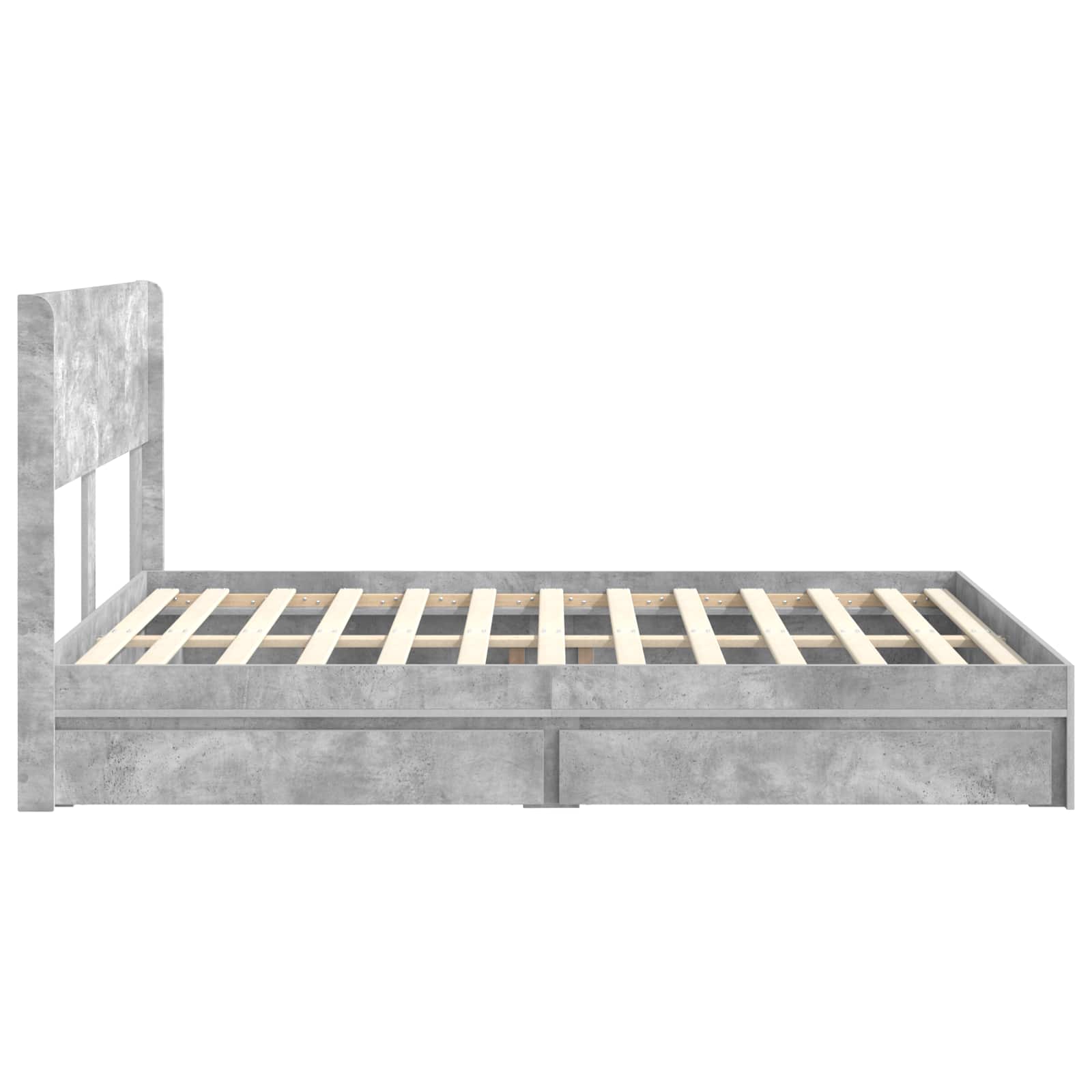 Struttura del letto con stoccaggio e testata Grigio Cemento | homemem39