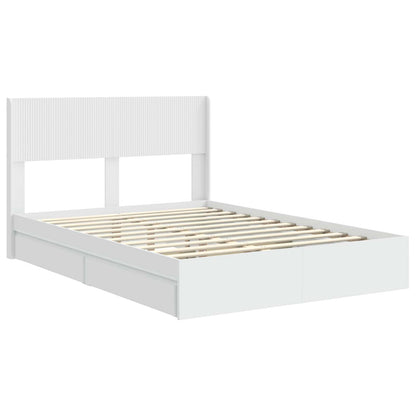Struttura del letto con stoccaggio e testata Bianco | homemem39