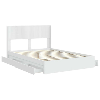 Struttura del letto con stoccaggio e testata Bianco | homemem39