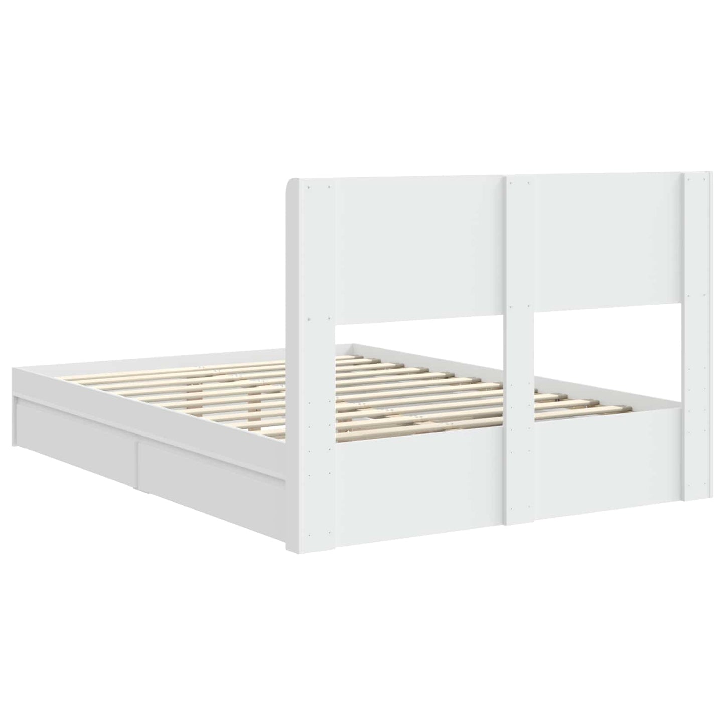 Struttura del letto con stoccaggio e testata Bianco | homemem39