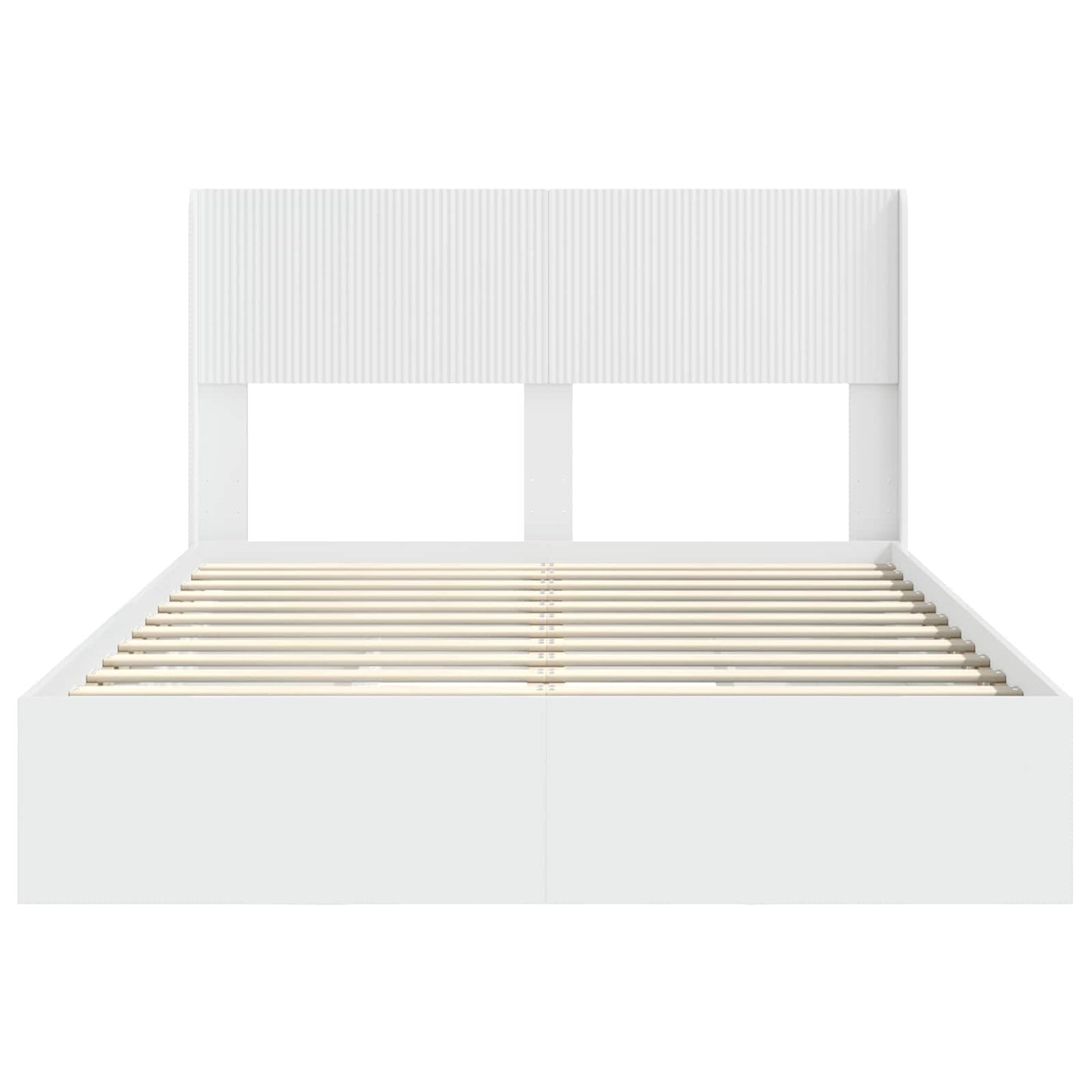 Struttura del letto con stoccaggio e testata Bianco | homemem39