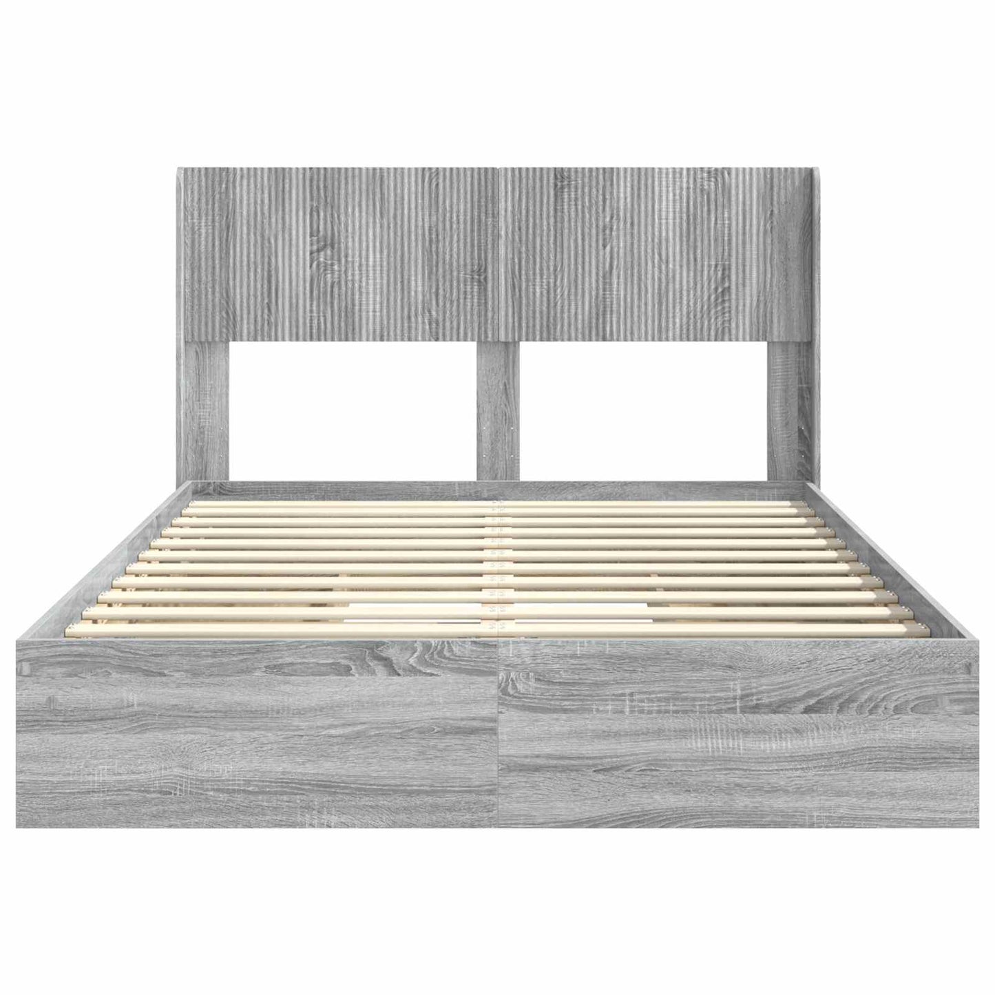 Struttura del letto con stoccaggio e testata Sonoma grigio | homemem39