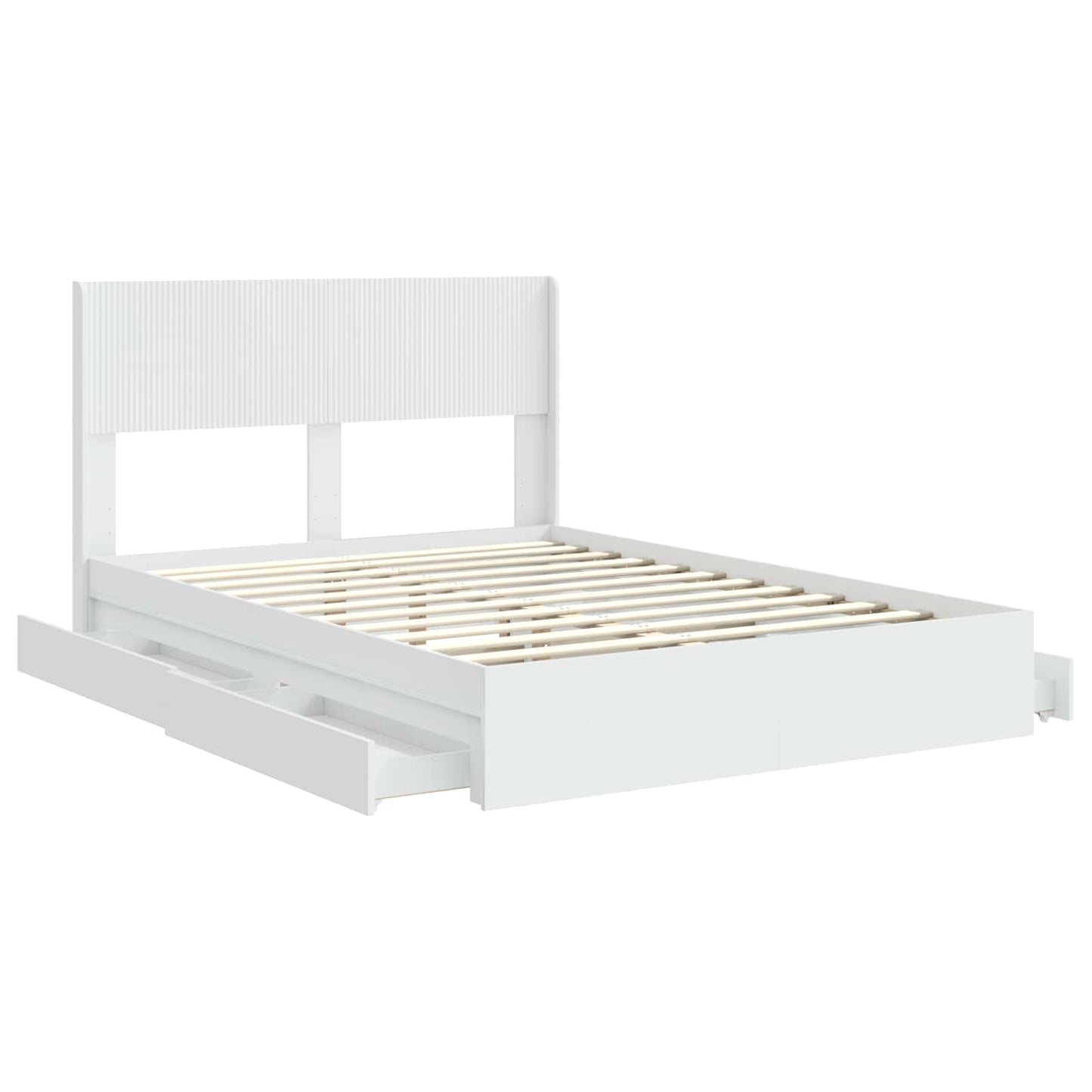Struttura del letto con stoccaggio e testata Bianco | homemem39