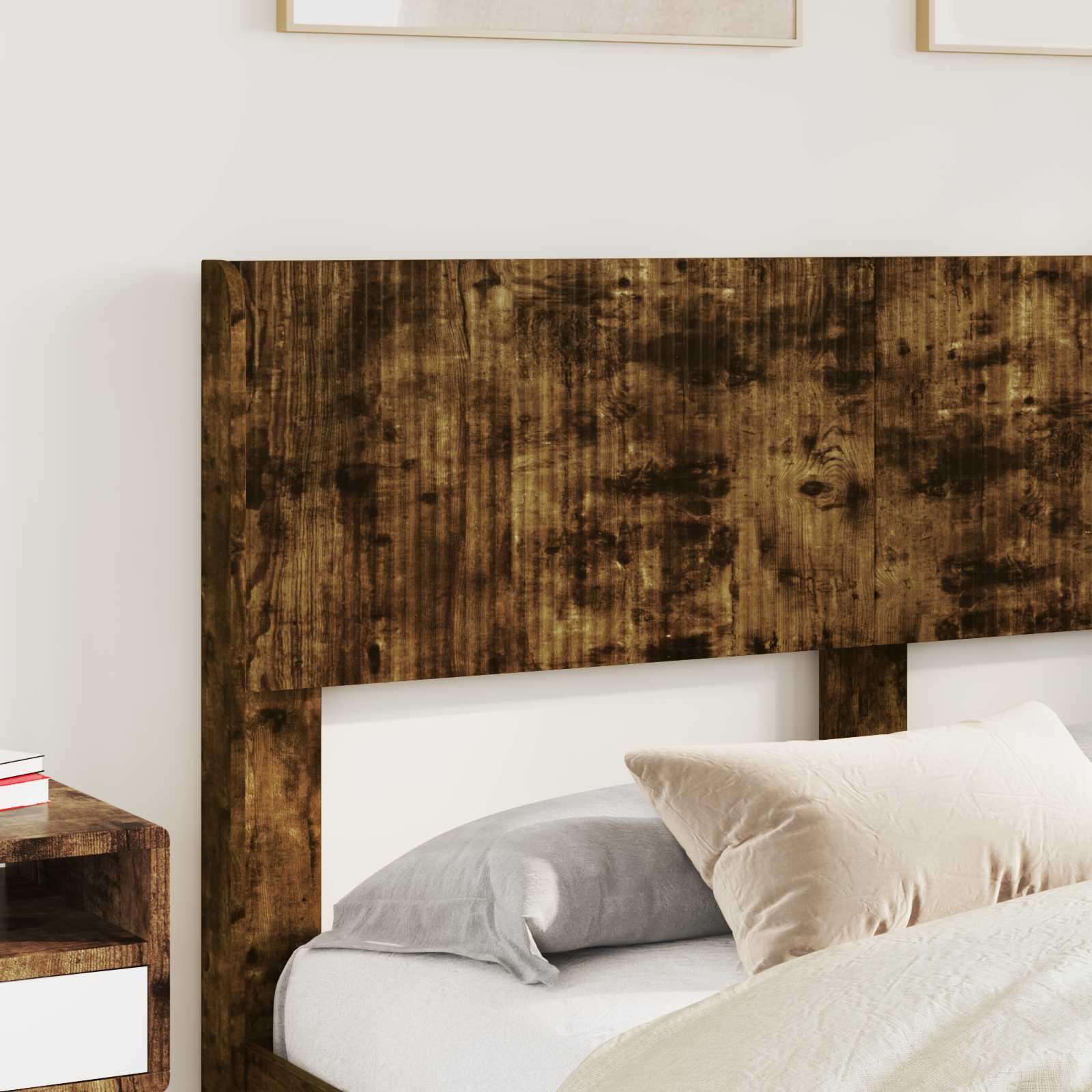 Struttura del letto con stoccaggio e testata Rovere Fumo | homemem39