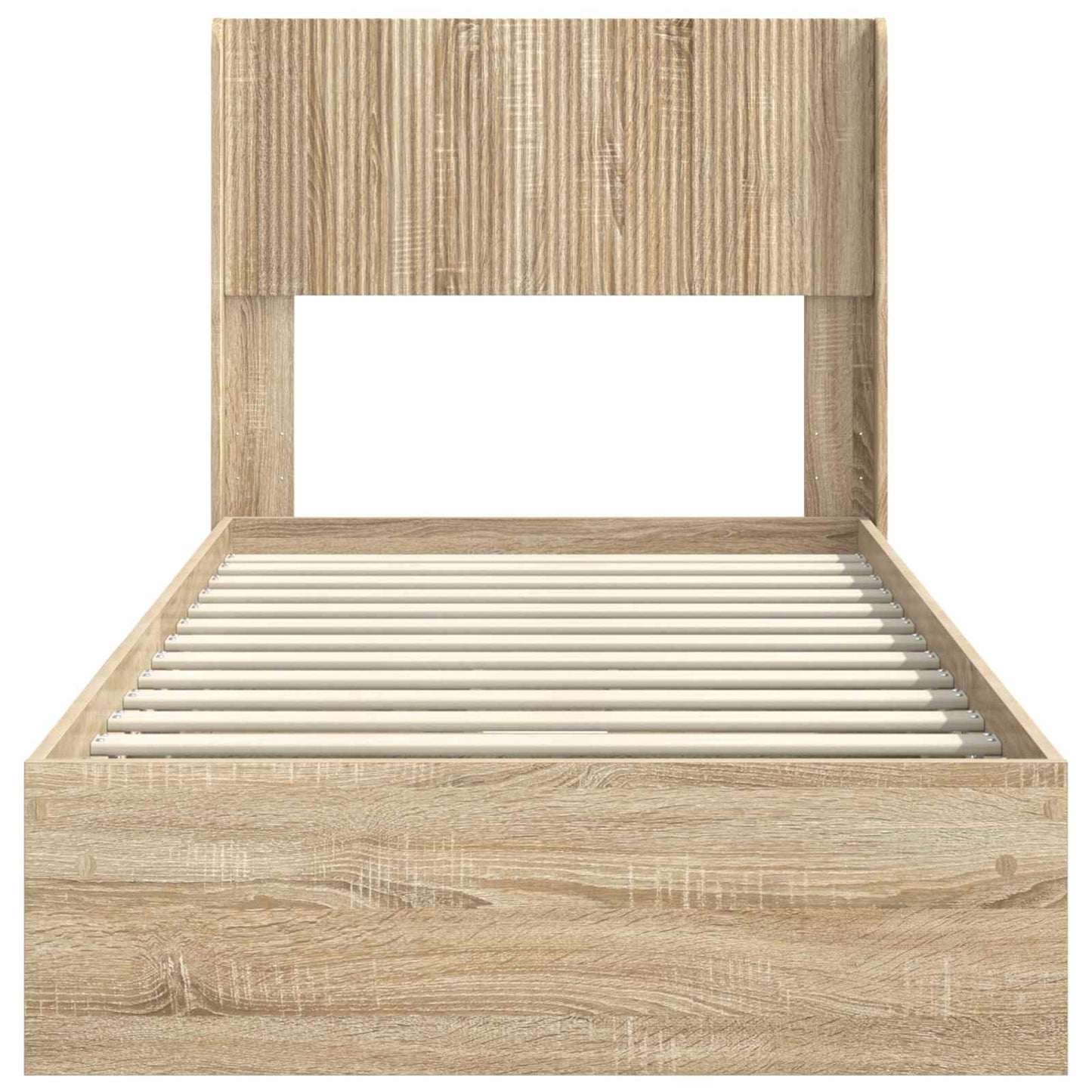 Struttura del letto con stoccaggio e testata Rovere Sonoma | homemem39