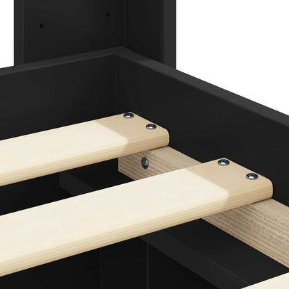 Struttura del letto con stoccaggio e testata Nero 90 x 190 cm | homemem39