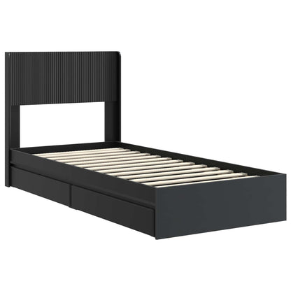 Struttura del letto con stoccaggio e testata Nero 90 x 190 cm | homemem39