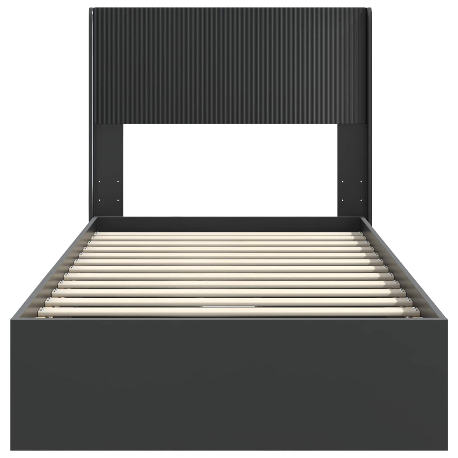 Struttura del letto con stoccaggio e testata Nero 90 x 190 cm | homemem39