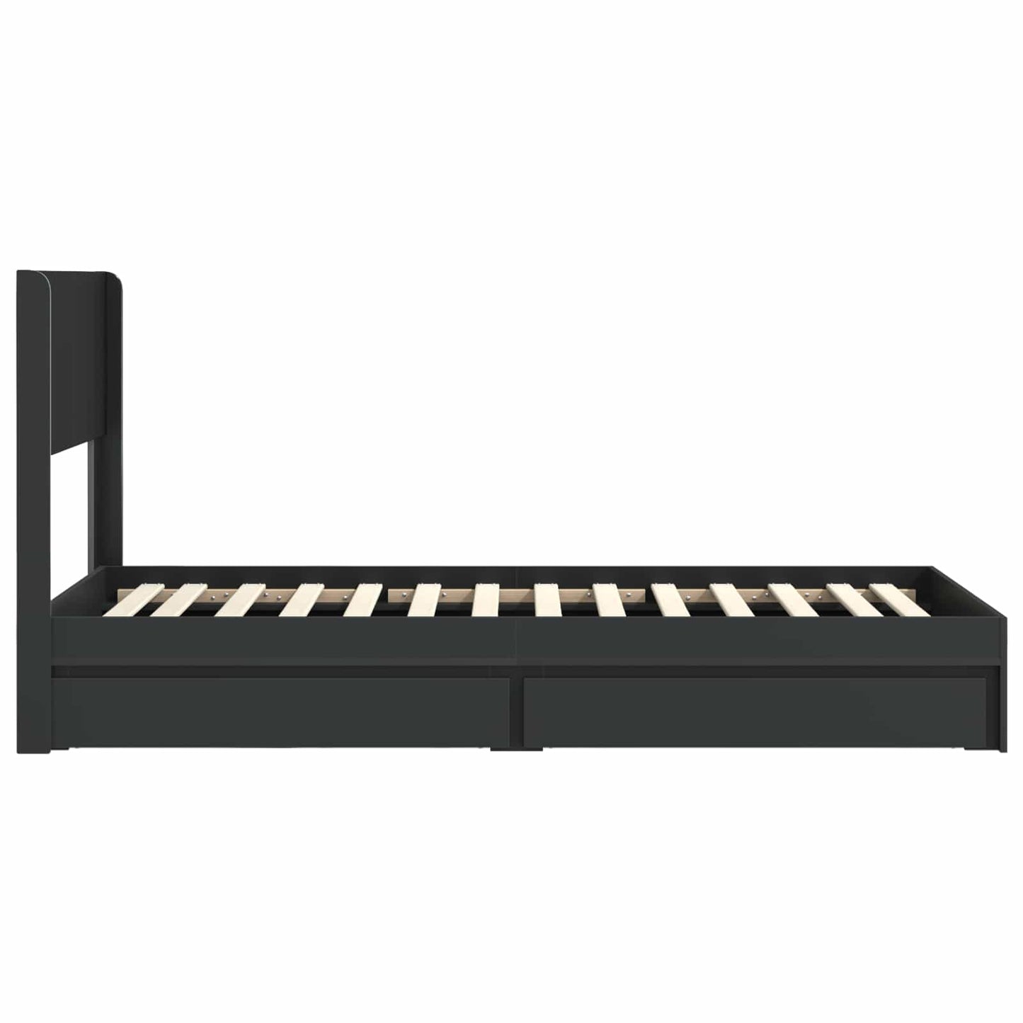 Struttura del letto con stoccaggio e testata Nero 90 x 190 cm | homemem39
