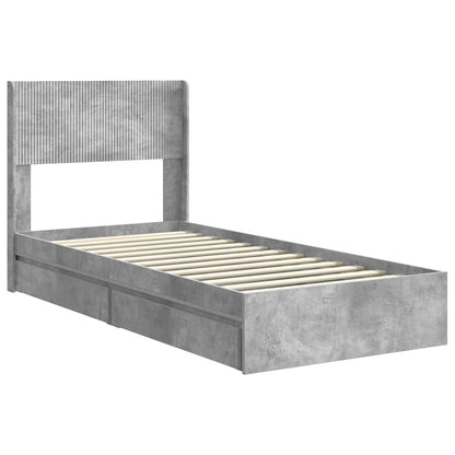 Struttura del letto con stoccaggio e testata Grigio Cemento | homemem39