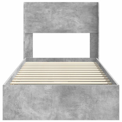 Struttura del letto con stoccaggio e testata Grigio Cemento | homemem39