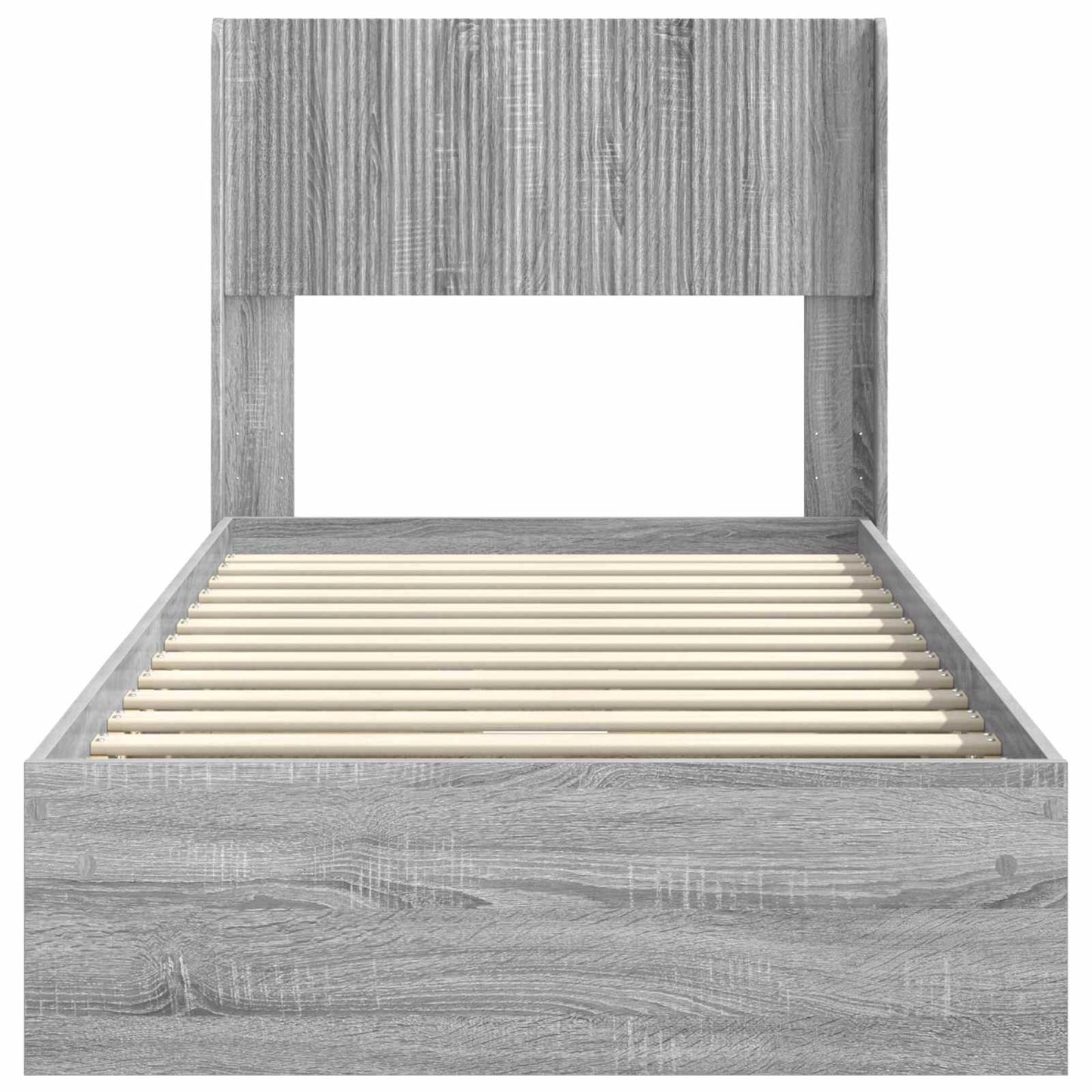 Struttura del letto con stoccaggio e testata Sonoma grigio | homemem39