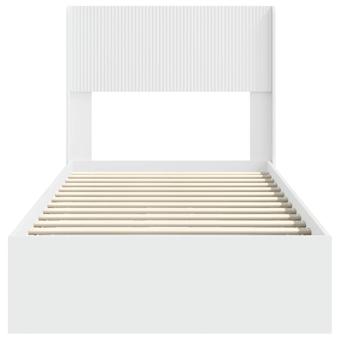 Struttura del letto con stoccaggio e testata Bianco 75 x 190 cm | homemem39