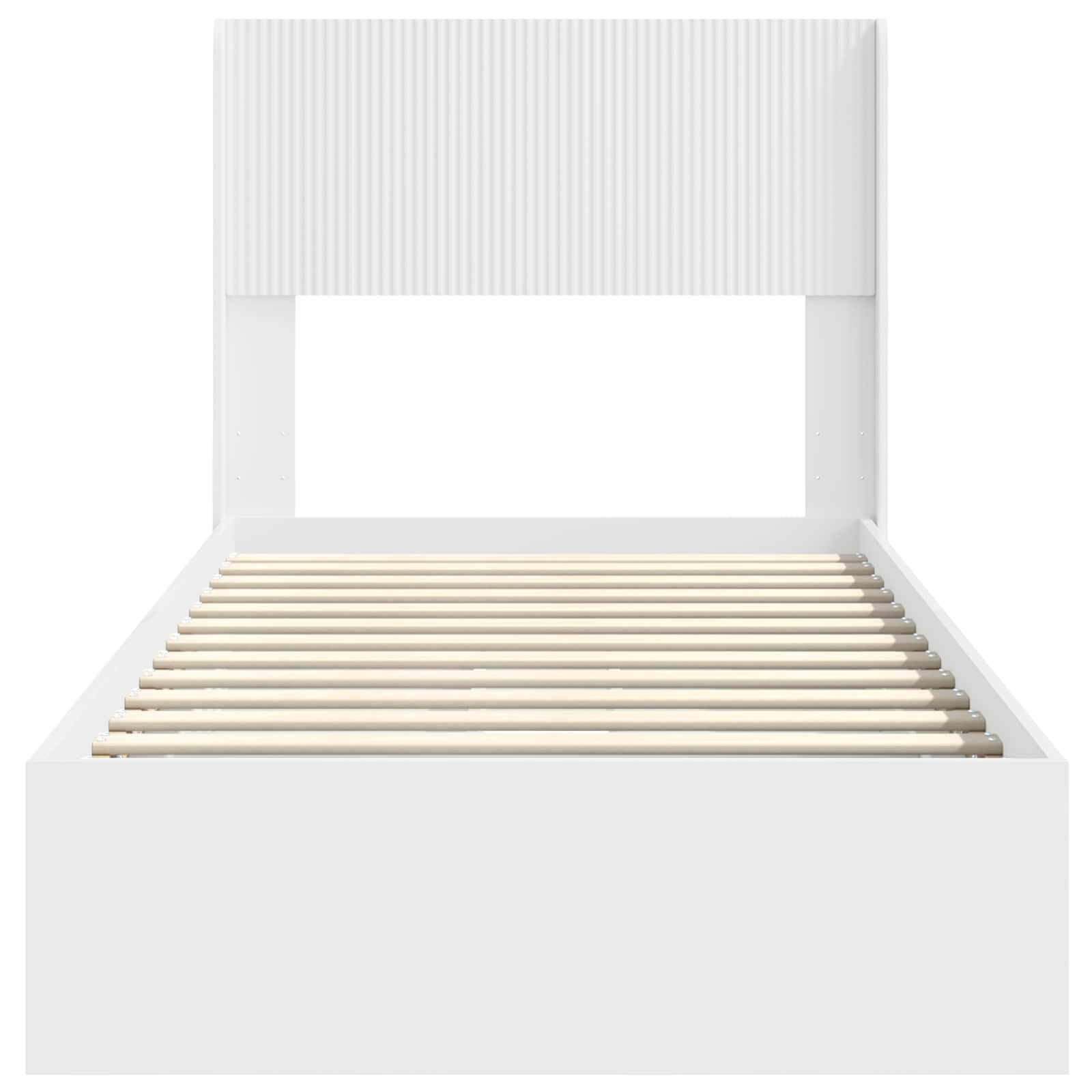 Struttura del letto con stoccaggio e testata Bianco 75 x 190 cm | homemem39
