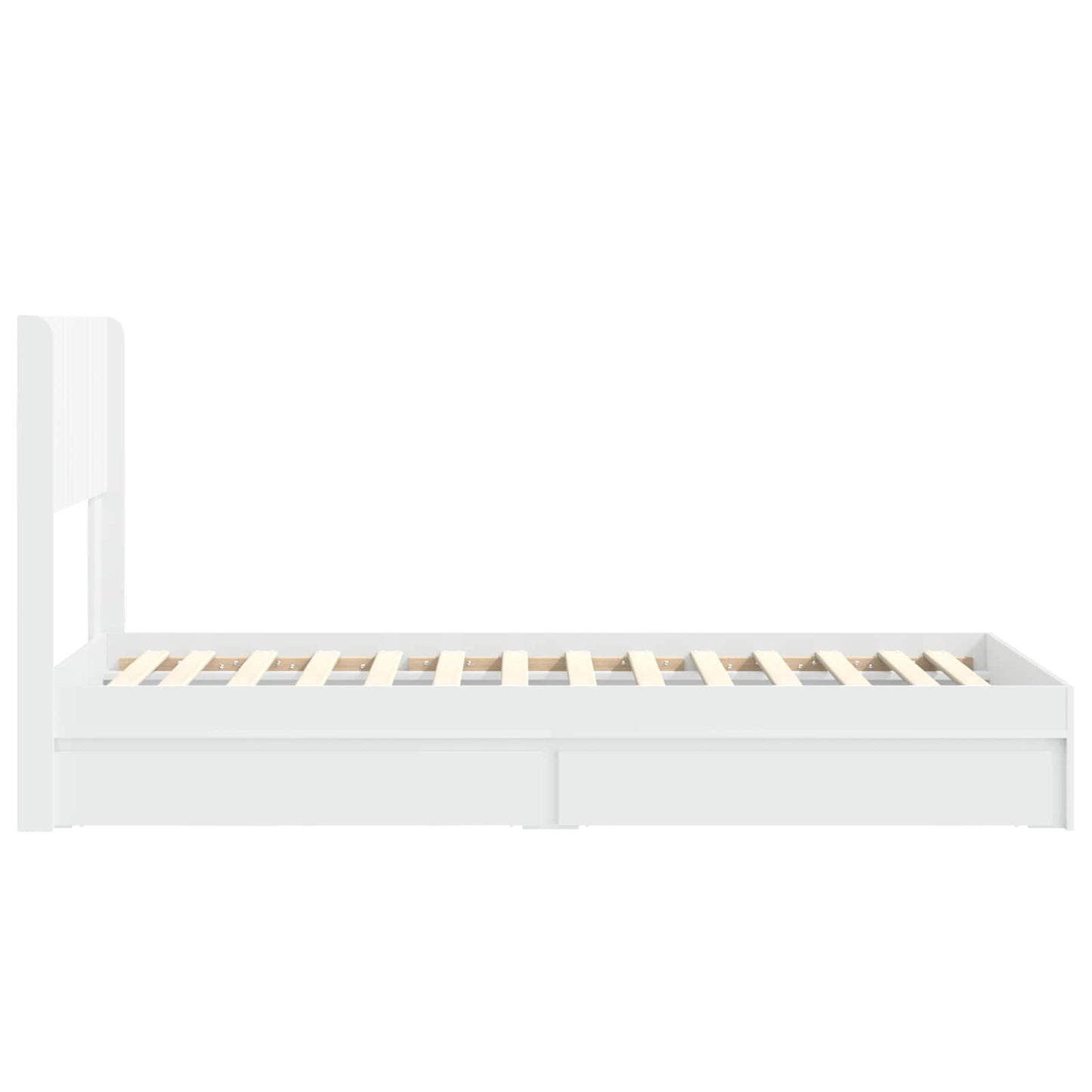 Struttura del letto con stoccaggio e testata Bianco 75 x 190 cm | homemem39
