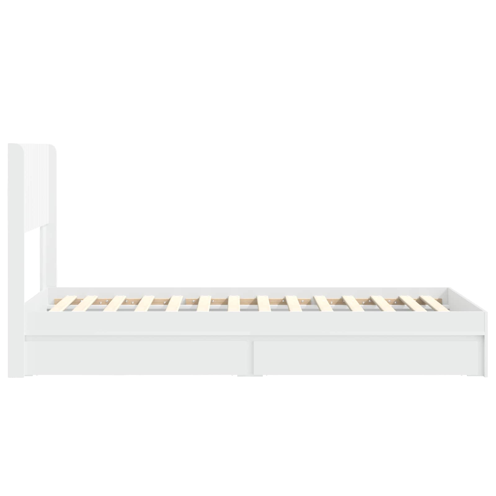 Struttura del letto con stoccaggio e testata Bianco 75 x 190 cm | homemem39