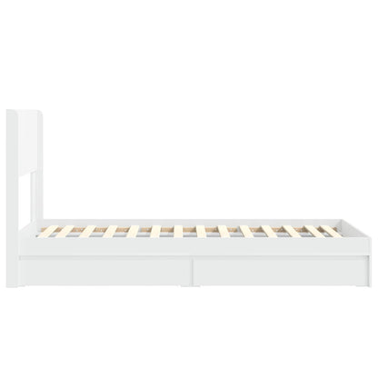 Struttura del letto con stoccaggio e testata Bianco 75 x 190 cm | homemem39