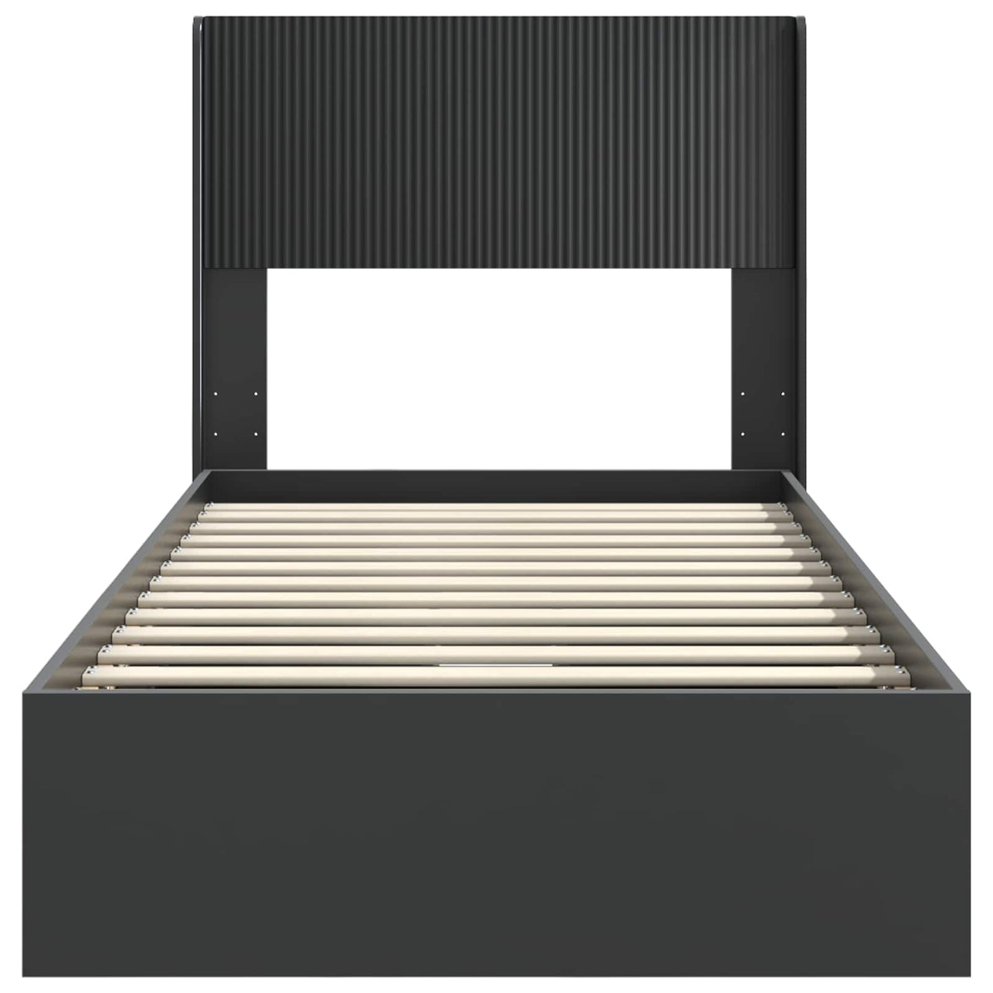 Struttura del letto con stoccaggio e testata Nero 75 x 190 cm | homemem39