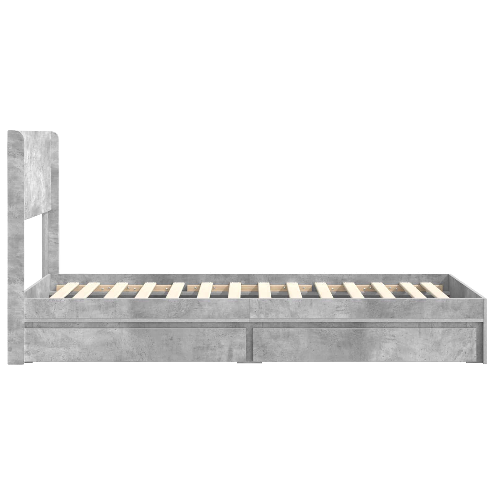Struttura del letto con stoccaggio e testata Grigio Cemento | homemem39