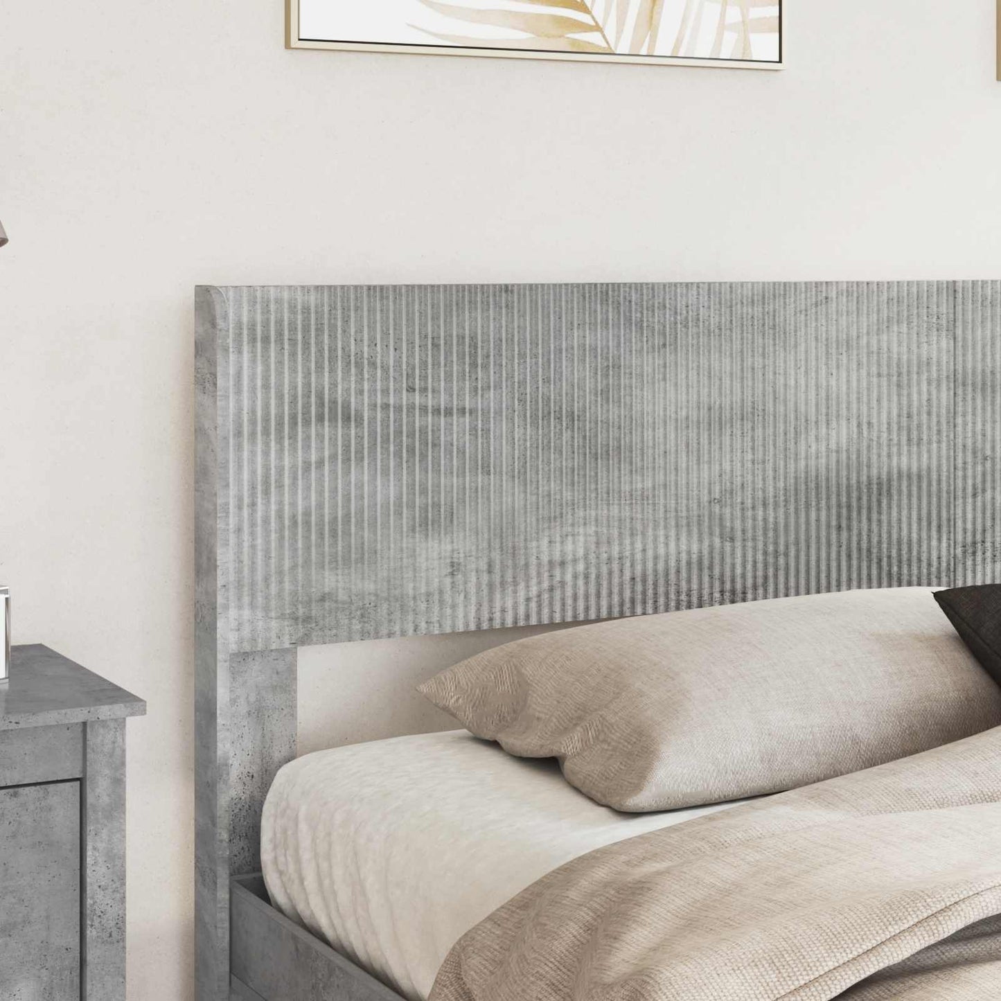 Struttura del letto con stoccaggio e testata Grigio Cemento | homemem39