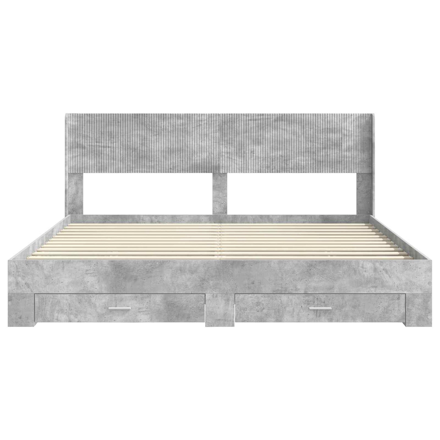 Struttura del letto con stoccaggio e testata Grigio Cemento | homemem39