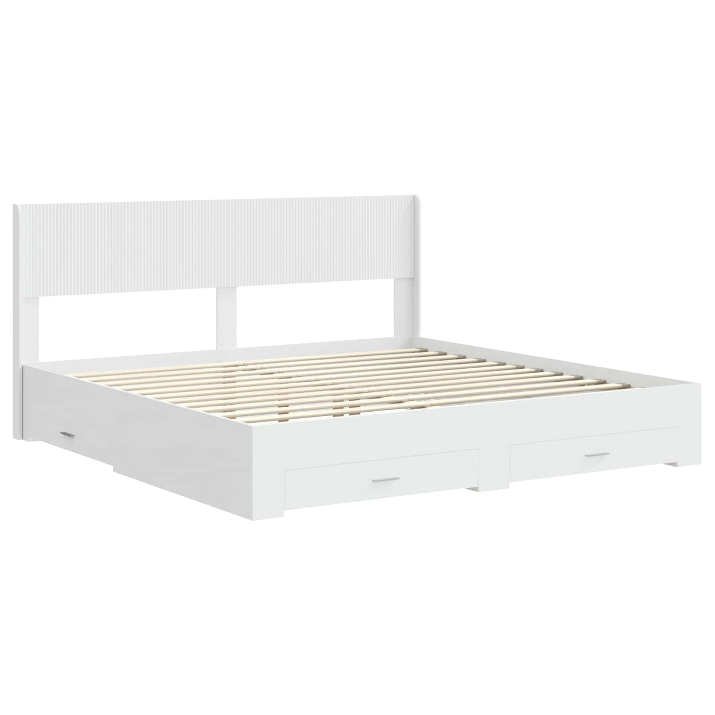 Struttura del letto con stoccaggio e testata Bianco | homemem39